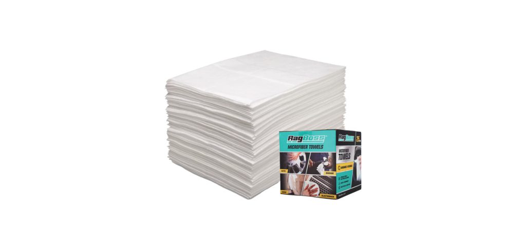 The Ragboss product sitting next to its packaging.